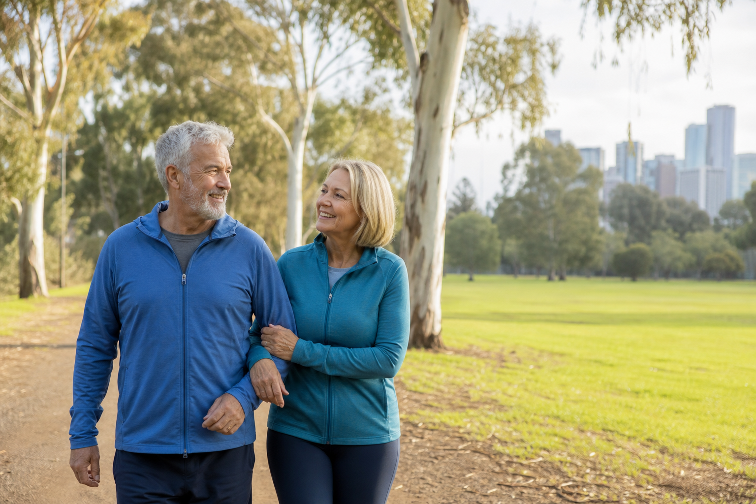Patient enjoying an active recovery walk